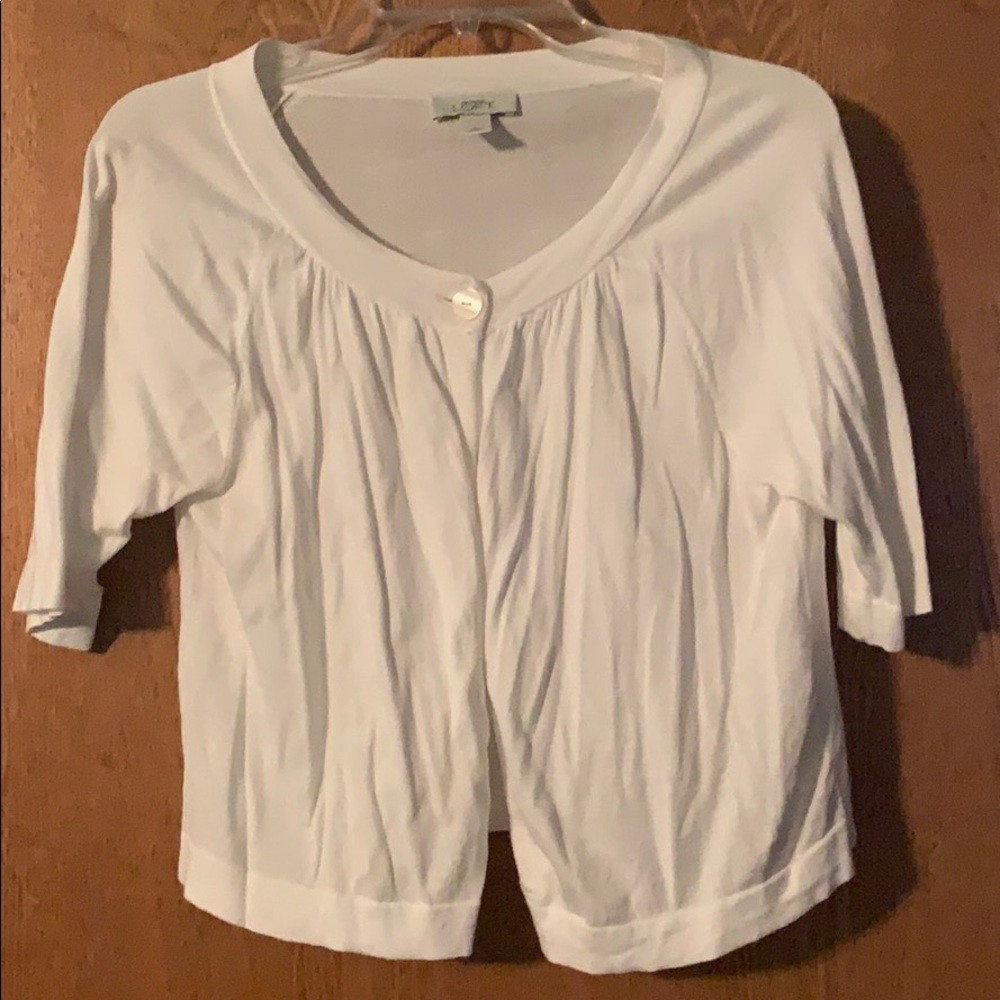 Ann Taylor’s Loft lightweight white shrug